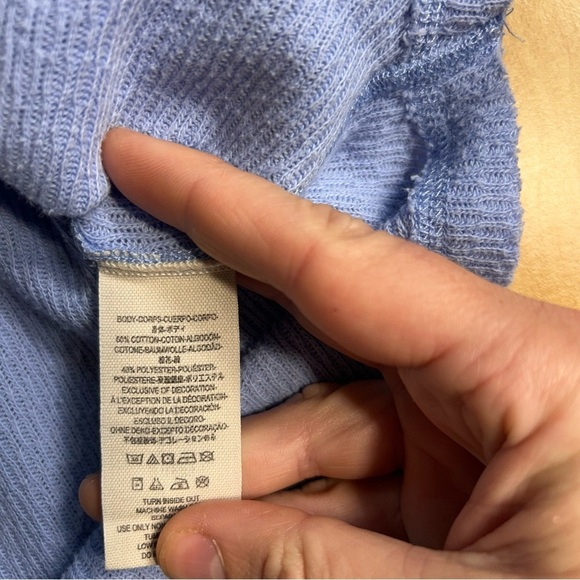 We The Free Periwinkle Long Sleeve Thermal with Patterned Trim - Picture 3 of 9